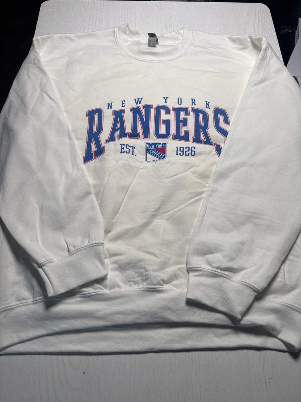 White Graphic Crewneck Sweater